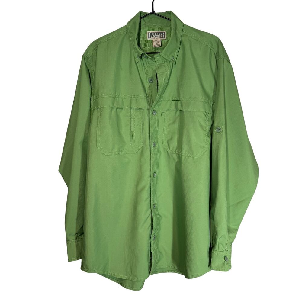 Duluth Trading Co. Cool Plus Action Long Sleeve‎ Shirt Green Medium
